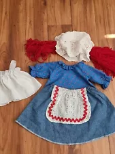 Raggedy Ann Doll Clothes Set of four. For Large doll