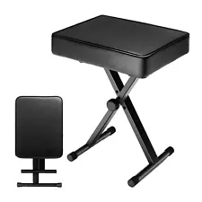 5Core Piano Keyboard Bench Stool Adjustable Height X-Style 2.7 in Thickness⚫