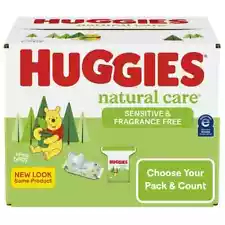 Baby Wipes Huggies Natural Care Sensitive Baby Wipes, Unscented Multiple Count