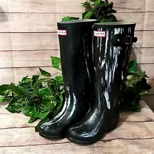 NWT Hunter Original Nightfall Black/White Rain Boots