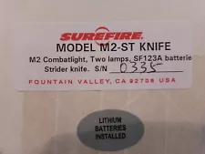 SureFire Knife and Light M2-ST in Original Sealed Box Rare