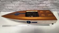 Rare 1960's Gas Powered RC Speed Boat 38" Gold Sparkle w/ Watercool Nitro WERCO