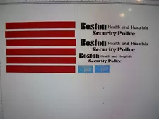 Boston Mass Old School Health and Hospitals Van Decals 1:64 two for one money