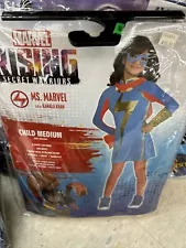 Girls Ms. Marvel Costume Med 8-10 Fancy Dress Rising Superhero Avengers Comics