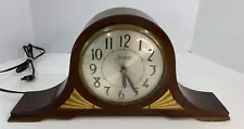 Vintage Sessions Clock Company Self Starting Electric Wood Mantel Clock 15" X 8"