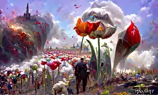 Fields of Flowers in the Metaverse 05 - NFT Art For Sale