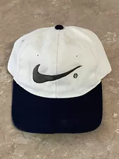 RARE Vintage 90’s Nike Swoosh Snapback Hat White Cap Black Bill