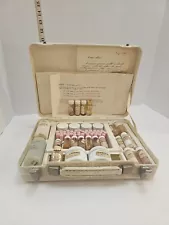 VTG Luzier 70's Display Kit Makeup Lipsticks Creams Perfumes Fndtn. Powders Case