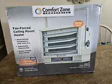 Comfort Zone Heater Garage Shop Utility Industrial Use 5000W 17000BTU 208/240V