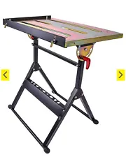 Adjustable Welding Table with Wheels Portable Steel Stand Workbench Buy It Now