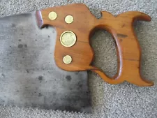 BROWN Antique Handsaw No. 3 Split Nut 28" 5-1/2 PPI Recessed Medallion Restored