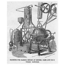 CARLISLE Machine For Raising Dough at Carr & Co's Works - Antique Print 1857