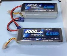 2PCS Zeee 22.2V 6S LiPo Battery 100C 6000mAh EC5 for RC Heli Quad Airplane Car