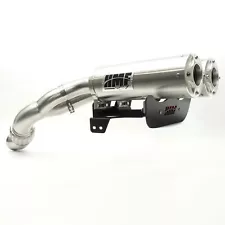 HMF Dual Full Titan-SS Exhaust for Can-Am Maverick R (24) Stainless w/Billet