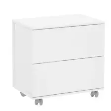 Cabinet 23.6" x 15.75" x 23" w/ 2-Drawers Particle Board Melamine Laminate White