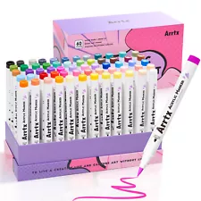 Arrtx Paint Markers Paint Pens 60 Colors, Acrylic Paint Pens for Artists Adults