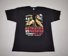 Floyd Mayweather vs Manny Pacquiao Fight Promo T Shirt 2XL 2015 Double Sided