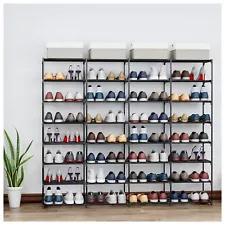 Metal Shoe Rack Large Capacity 4 Rows 8 Tier 56-64 Pairs Shoes Boots Storage ...