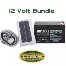 12 Volt Rechargeable Battery + Solar Charge Bundle