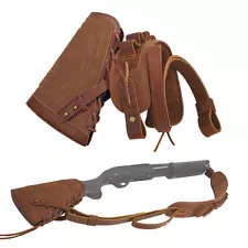 Shotgun Leather Gun Buttstock Cheek Rest , Sling for 20GA 12GA 16GA No Drill