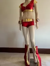 Marvel Iron Man Ironette Costume Cosplay Spandex Suit Boots Lights Belt