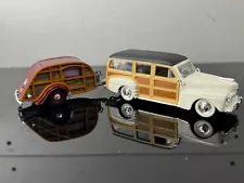 Ink Well 1948 Ford Woody Station Wagon w Slumbercoach Trailer 1/43 Diecast