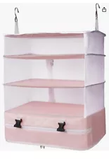 TABITORA Portable Hanging Travel Shelves Bag Packing Cube XL Pink