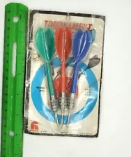 Vintage Metal Tip Throwing Tournament Darts, 3 pack, Hong Kong, Taped packaging