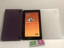 Amazon Kindle Fire- Black tablet 0682 With Cord , Screen Protector & Tablet Case