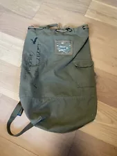 American Eagle Canvas Backpack Rucksack Duffle Bag Military Style Green