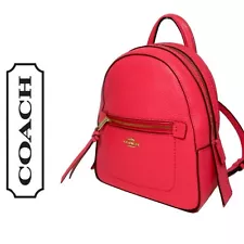 Coach Andi Convertible Leather Backpack Crossbody in Bright Magenta Pink