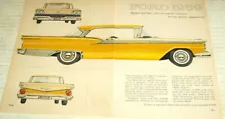 1959 FORD CUSTOM 300 TUDOR 2-DOOR YELLOW AUTOMOBILE ORIGINAL AD IN FRENCH