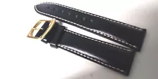 Montblanc BAND Leather with white stitch slightly padded with yellow buckle 80x1