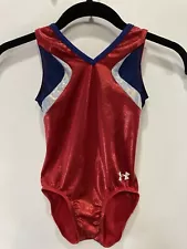 Under Armour Gymnastics Leotard Blue White Red