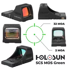 Holosun SCS-M-GR MOS MultiReticle Green 2MOA/32MOA Circle Dot Solar Reflex Sight