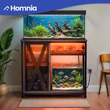 50 Gallon Metal Aquarium Stand Wood Fish Tank Cabinet Storage with Power Outlets