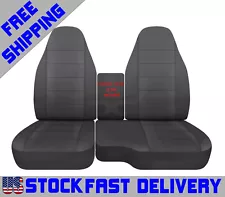 Car seat covers cotton solid charcoal fits 91-97 FORD RANGER 60/40 highback