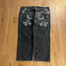 Men's And Women's Y2k Washed Embroidered Jeans Loose Straight Leg Jeans