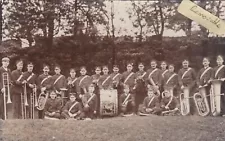 OLD PHOTO BRASS BAND MUSICAL INSTRUMENT MOUNT ZION COLNE LANCASHIRE 1900S CC 928