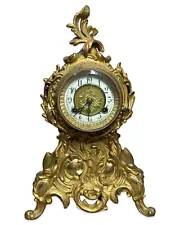 New ListingAntique ART NOUVEAU Era FRENCH LOUIS XV Style ROCOCO Old WATERBURY Mantel CLOCK