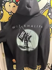 Wiz Khalifa T God Black Hoodie TGod Green Astronaut Full Zip Back Graphic 2XL