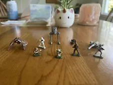 Collection of 9 unique Mini Star Wars Figures and Vehicles Fun Little Toy Set VG