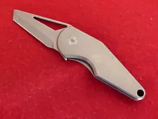 Custom handmade Knife titanium 2.25" tanto Frame Lock Flipper knife