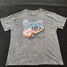 Corvette Chemistry Gray Acid Wash Short Sleeve Cotton Blend T-Shirt Men's L