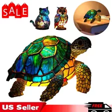 3D Animal Table Lamp Series Stained Glass Stained Night Light Retro Desk Lamps