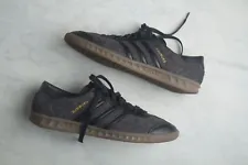 *LIMITED* Adidas Hamburg Mens Sneakers Shoes Black FELT FABRIC / US 12.5