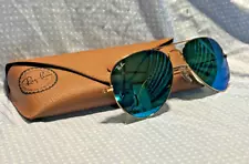 Ray-Ban Aviator RB3026 62mm Gold Frame Blue Flash Lenses Sunglasses