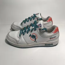 Miami Dolphin Reebok Shoes NFL Size 11.5Men's Shoe/Sneaker. White, Green, Orange