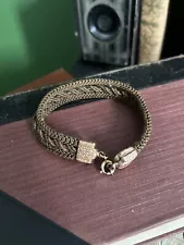 New ListingAntique 1800'S MOURNING HAIR BRACELET JEWELRY MEMENTO VICTORIAN FUNERAL 7"