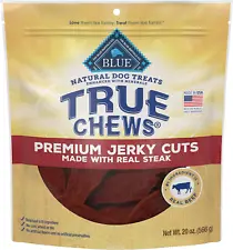 Blue Buffalo True Chews Premium Jerky Cuts Natural Dog Treats, Steak 20 Oz Bag